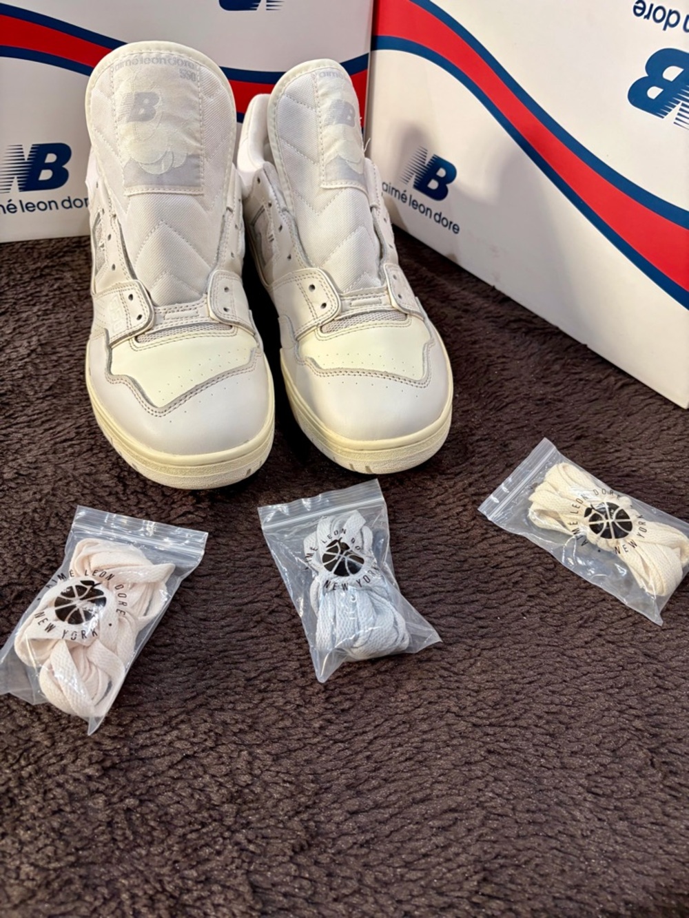 Aime Leon Dore Off-White and Cream Low-Top Sneakers